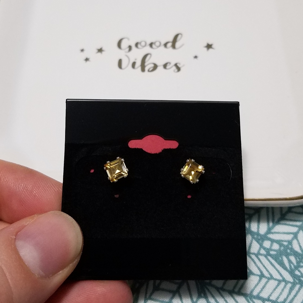 Beautiful JCPenney yellow topaz sterling silver studs